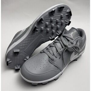 Nike Air Jordan 1 Retro MCS Low Grey White Baseball Cleats  Men's Size 10